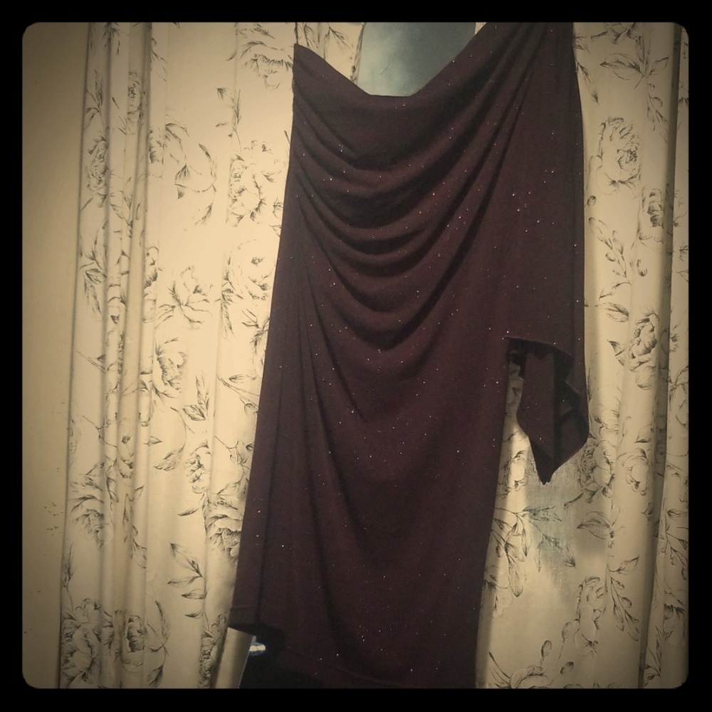 Purple One sleeved cocktail dress